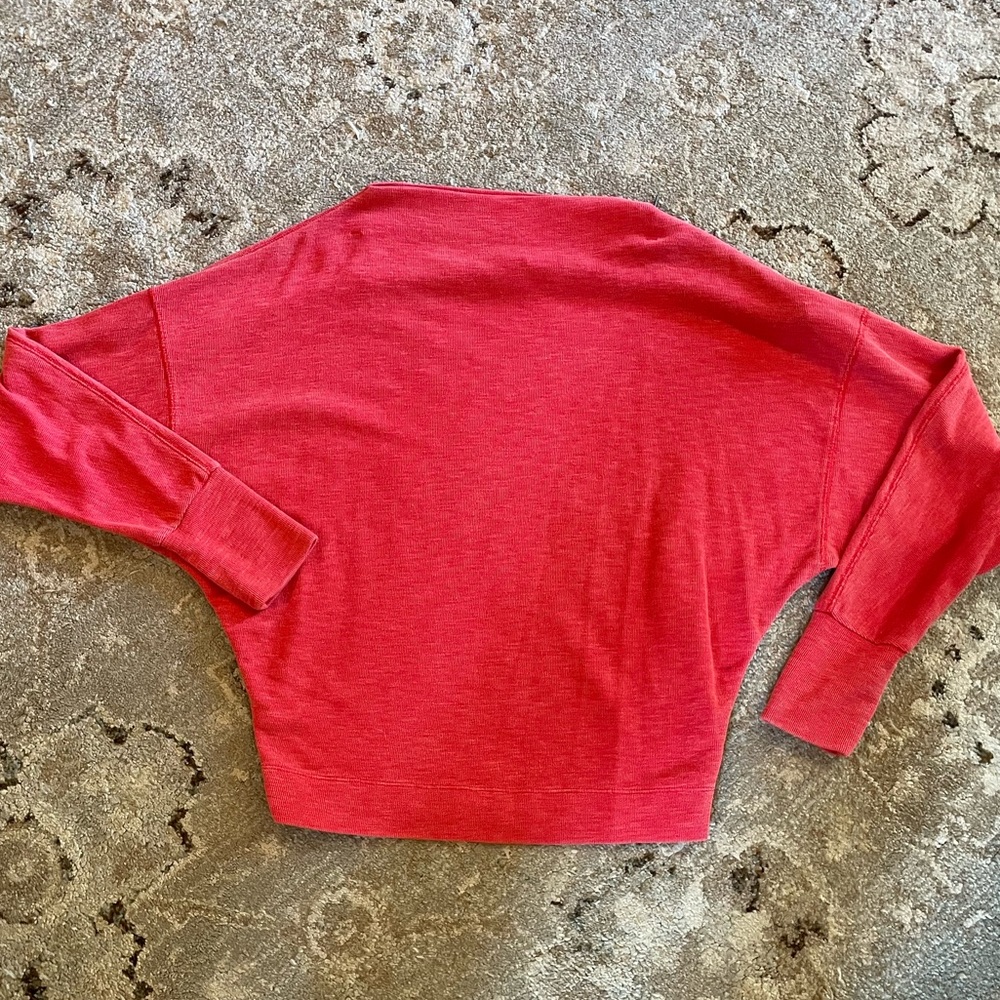 Free People (We The Free) Ribbed Dolman Sleeve Top Zipper Shoulder Size Small